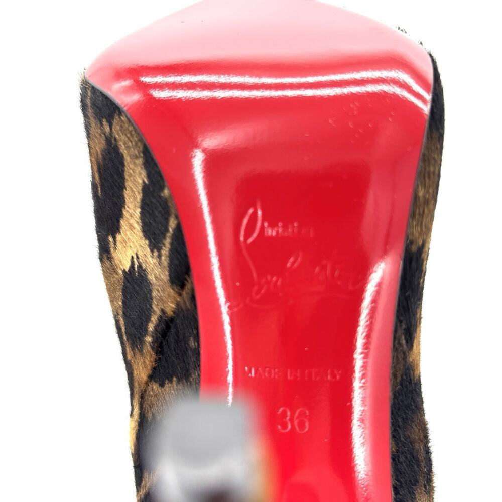 NEW Christian Louboutin Astrilarge Botta 100 Leopard Print Pointed Toe Boots 36 - Picture 8 of 8